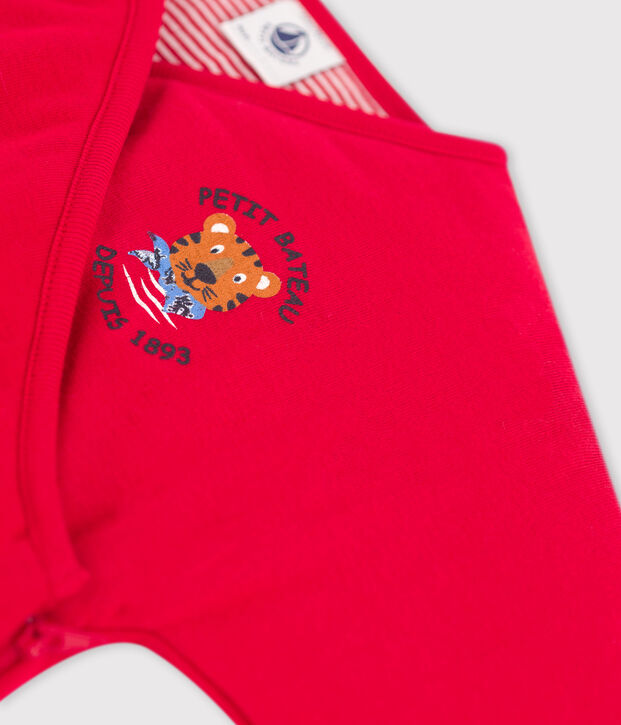 Mono largo de algod&oacute;n org&aacute;nico para beb&eacute; rojo