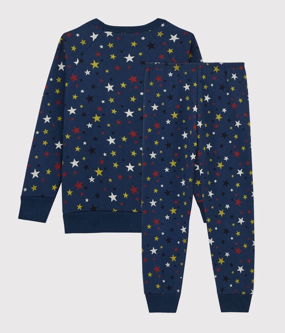 Pijama infantil con estrellas de felpa azul MEDIEVAL/blanco MULTICO