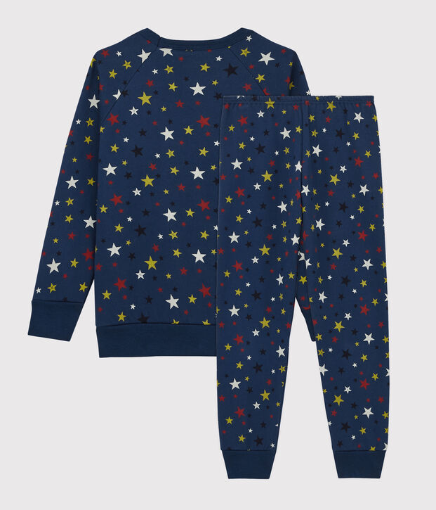 Pijama infantil con estrellas de felpa azul/multicolor