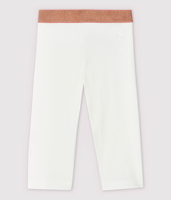 Leggings de punto de licra de niña blanco MARSHMALLOW