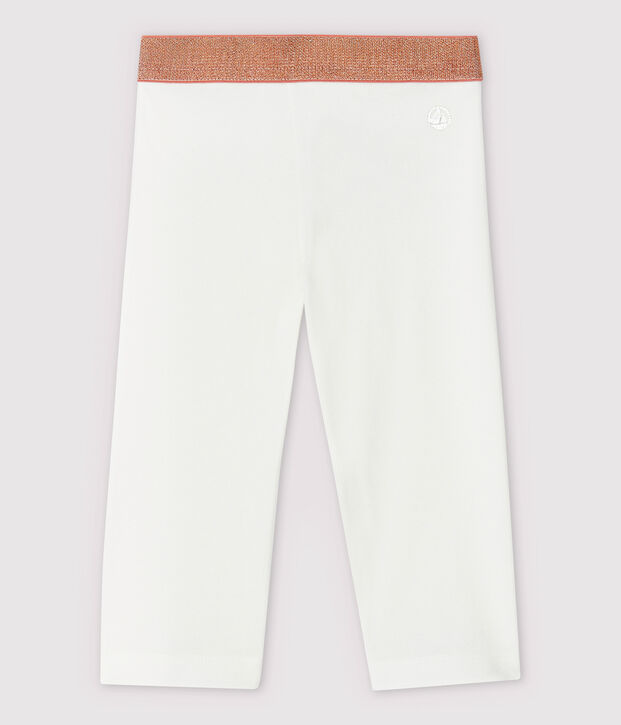 Leggings de punto de licra de ni&ntilde;a blanco