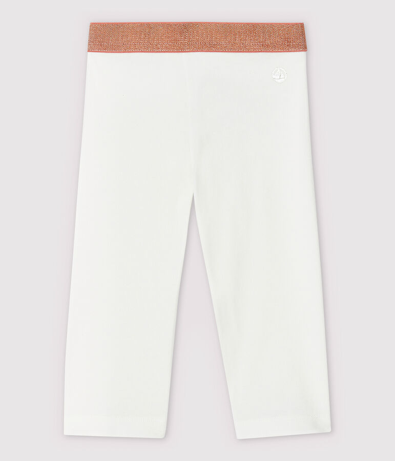 Leggings de punto de licra de ni&ntilde;a blanco