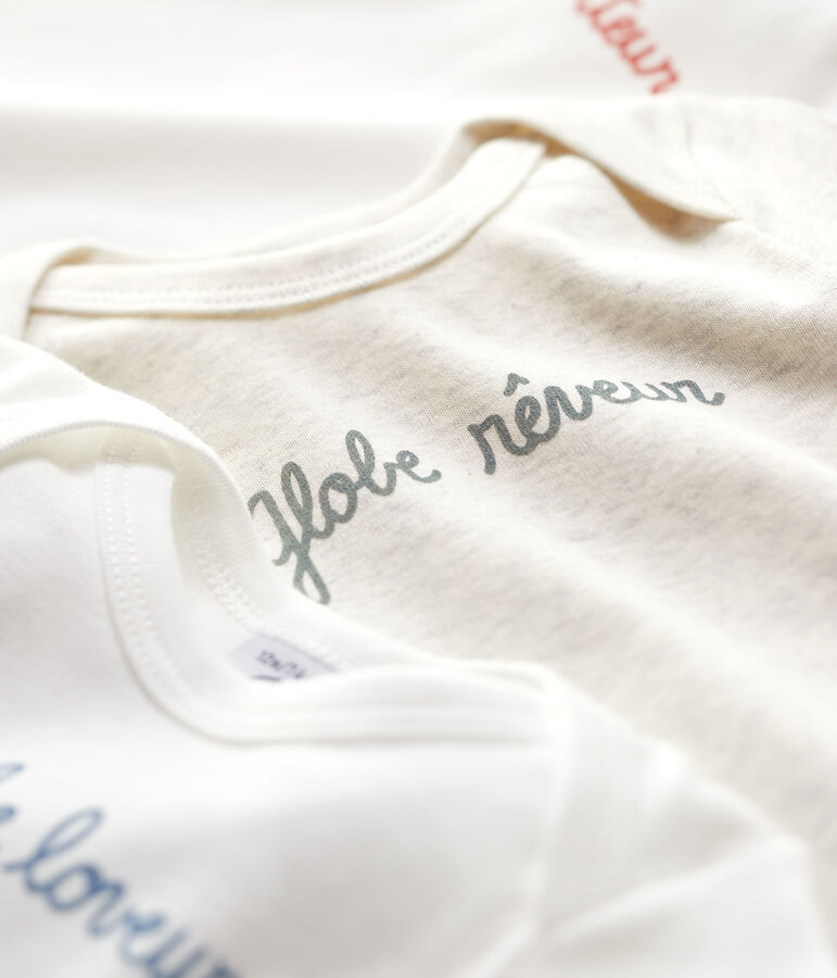 Juego de 3 bodis de beb&eacute; de algod&oacute;n org&aacute;nico. variante 1