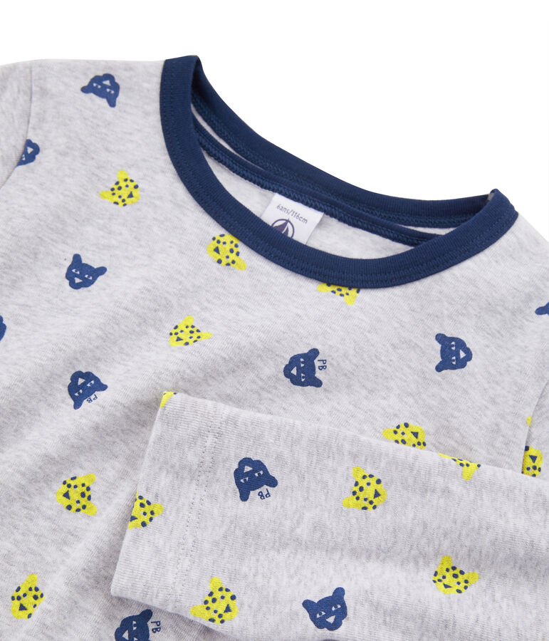 Pijama de punto para ni&ntilde;o gris/multicolor