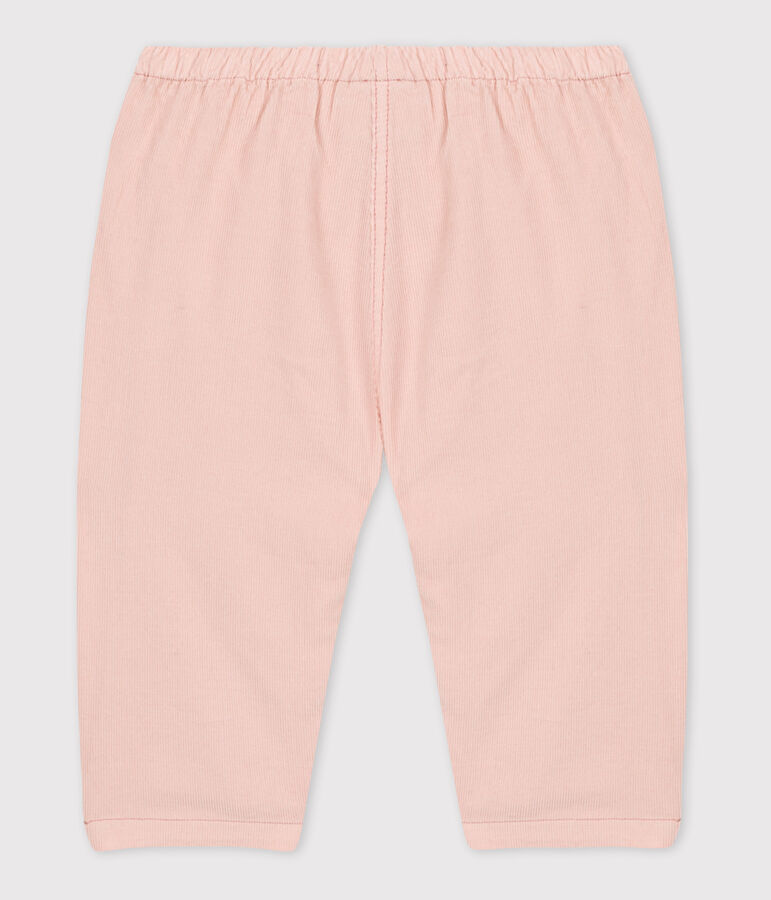 Pantal&oacute;n de terciopelo fino para beb&eacute; rosa