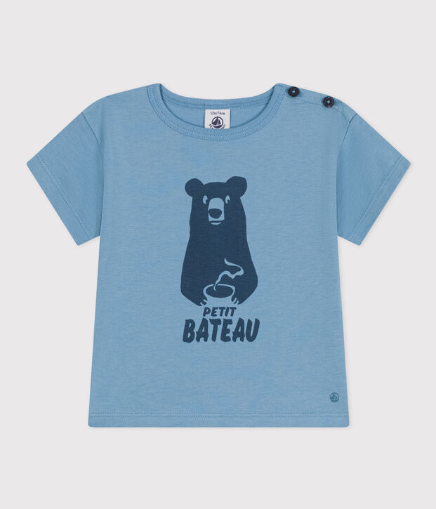 Camiseta de manga corta de jersey de beb&eacute; azul