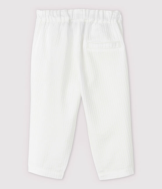 Pantalón de vestir de rayas de popelina de bebé niño blanco MARSHMALLOW