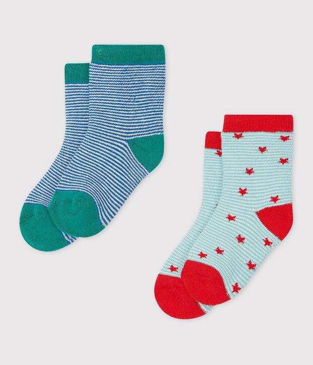 Lote de 2 pares de calcetines beb&eacute; multicolor