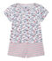 Pijama corto de dos piezas para bebé niño blanco ECUME/blanco MULTICO