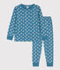 Pijama de algodón con flor para niña