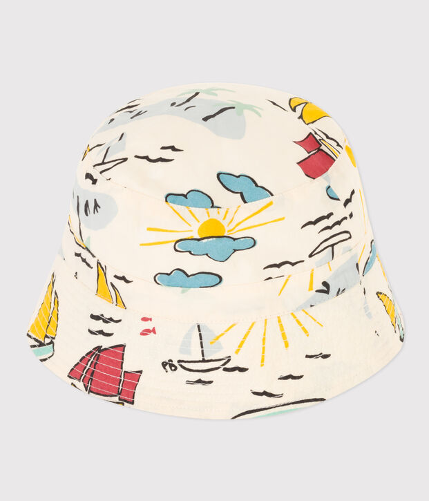 Gorro explorador de popelina para beb&eacute; crudo/multicolor