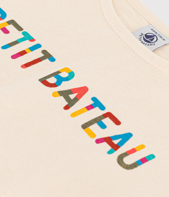 Camiseta estampada de algodón para niña crudo AVALANCHE