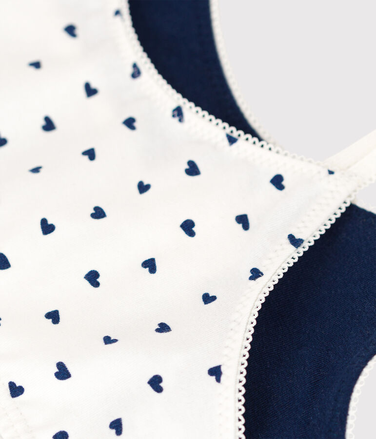 Juego de 2 sujetadores de algod&oacute;n y elastano con corazones para chica multicolor