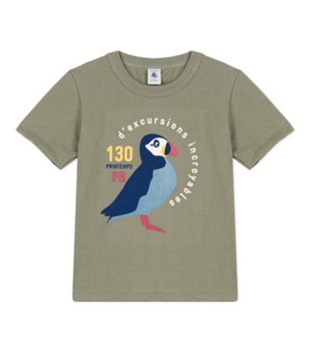 Camiseta de algod&oacute;n de manga corta para ni&ntilde;o verde