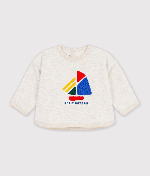Sudadera lisa de algod&oacute;n con estampado de barco para beb&eacute; MONTELIMAR CHINE