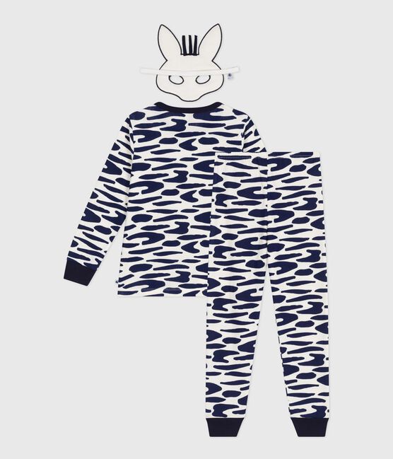 Pijama disfraz infantil de algodón con estampado de cebra azul MILK/ SOIR