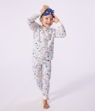 Pijama infantil tipo disfraz de algod&oacute;n con estampado de flores