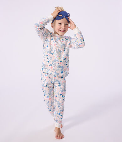 Pijama infantil tipo disfraz de algod&oacute;n con estampado de flores