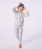 Pijama infantil tipo disfraz de algod&oacute;n con estampado de flores blanco/multicolor