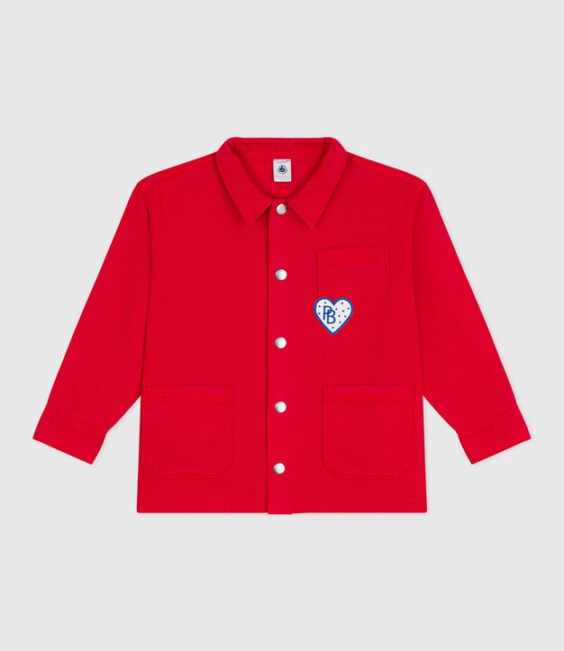 Chaqueta infantil lisa de algod&oacute;n rojo