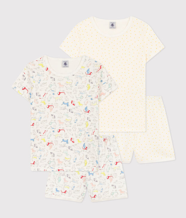 Juego de 2 pijamas cortos de algod&oacute;n con animales para ni&ntilde;a multicolor