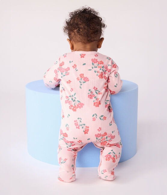 Pijama de túbico con estampado de flores para bebé rosa JOLI/blanco MULTICO