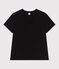 Camiseta Recta de algodón liso para mujer negro BLACK