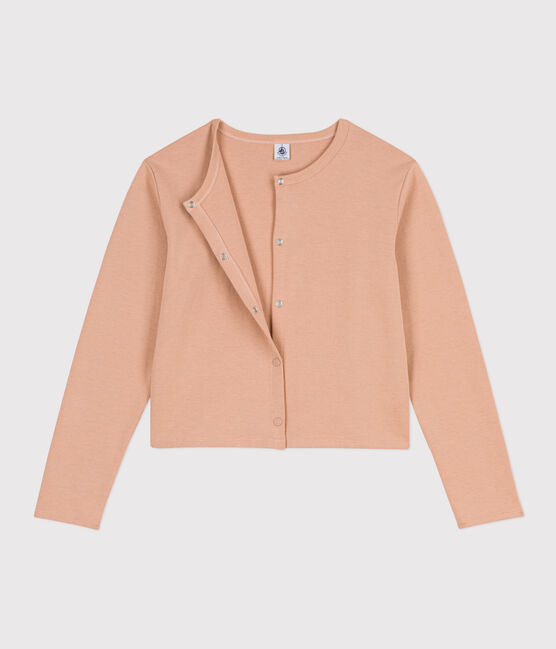 Cárdigan de algodón grueso con botones de presión para mujer beige VINTAGE