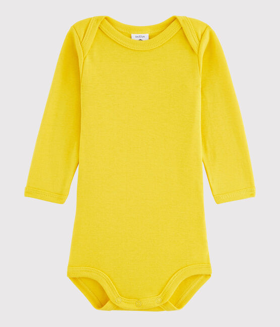 Bodi de manga larga de bebé niña/niño amarillo HONEY