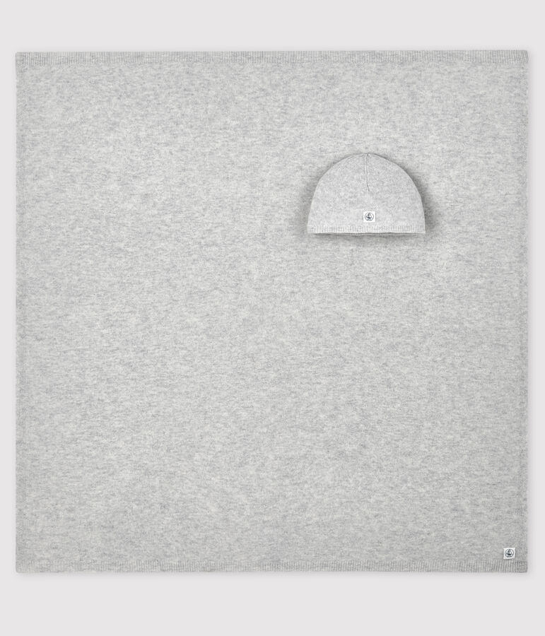 Conjunto de 2 prendas de beb&eacute; de tejido de punto de lana y cachemir multicolor