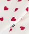 Mono de algodón enguatado con estampado de corazones para bebé blanco MARSHMALLOW/rojo TERKUIT