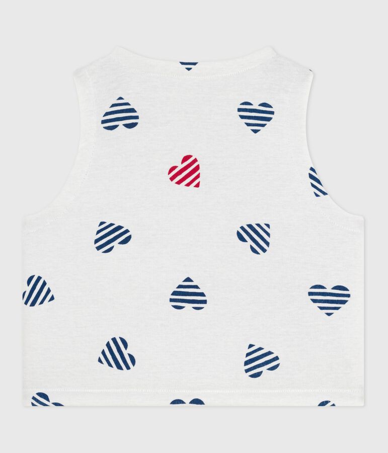 Chaleco reversible de algod&oacute;n estampado para beb&eacute; blanco/rojo