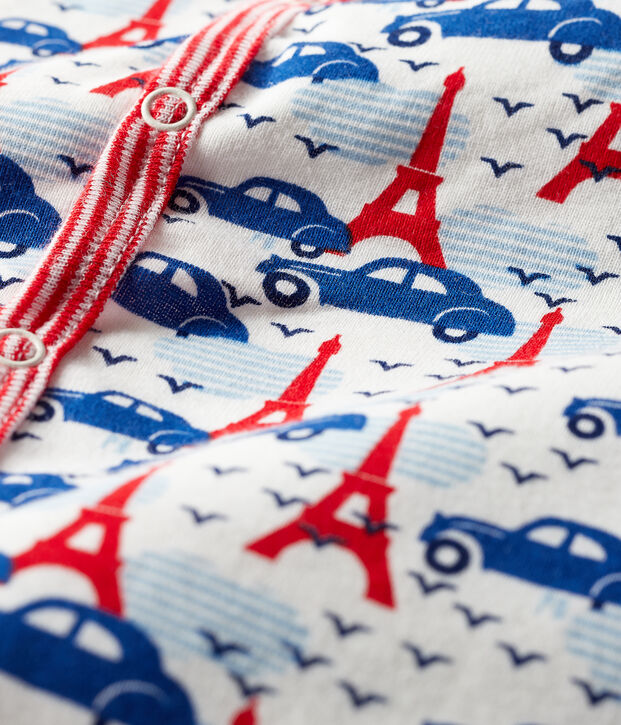 Pelele de punto para beb&eacute; blanco/multicolor