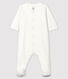 Pelele blanco de terciopelo de algodón orgánico con serigrafía de Petit Bateau