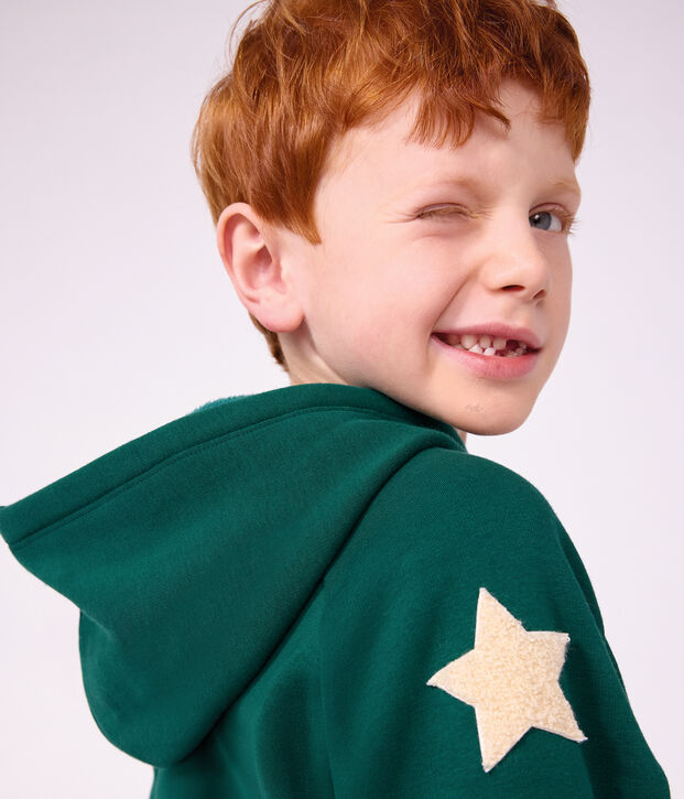Sudadera infantil lisa de algod&oacute;n con capucha TREE