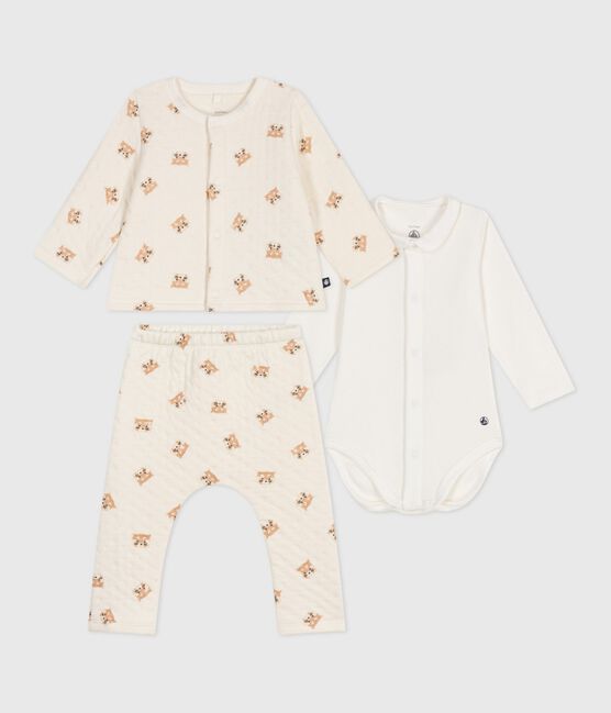 Conjunto de 3 piezas de algodón con estampado de pandas rojos para bebé MILK/ MULTICO