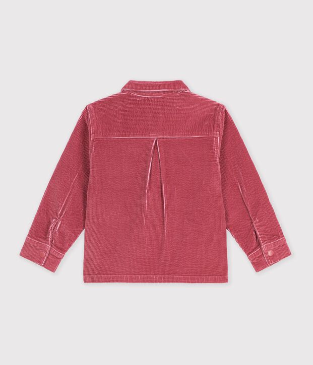 Camisa infantil lisa de terciopelo rosa