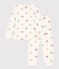 Pijama de terciopelo con corazón para niña blanco MARSHMALLOW/blanco MULTICO