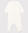 Pijama de terciopelo con cremallera para bebé blanco MARSHMALLOW