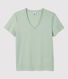 Camiseta RECTA con cuello de pico de algodón orgánico de mujer