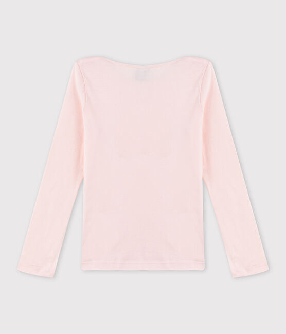 Camiseta serigrafiada para niña rosa FLEUR