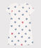 Camisón infantil de algodón con estampado de corazones blanco MARSHMALLOW/blanco MULTICO