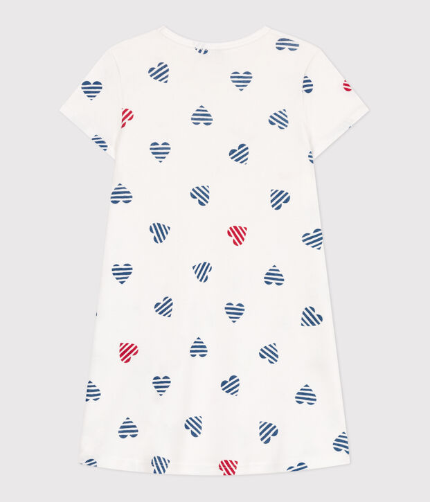 Camis&oacute;n infantil de algod&oacute;n con estampado de corazones blanco/multicolor