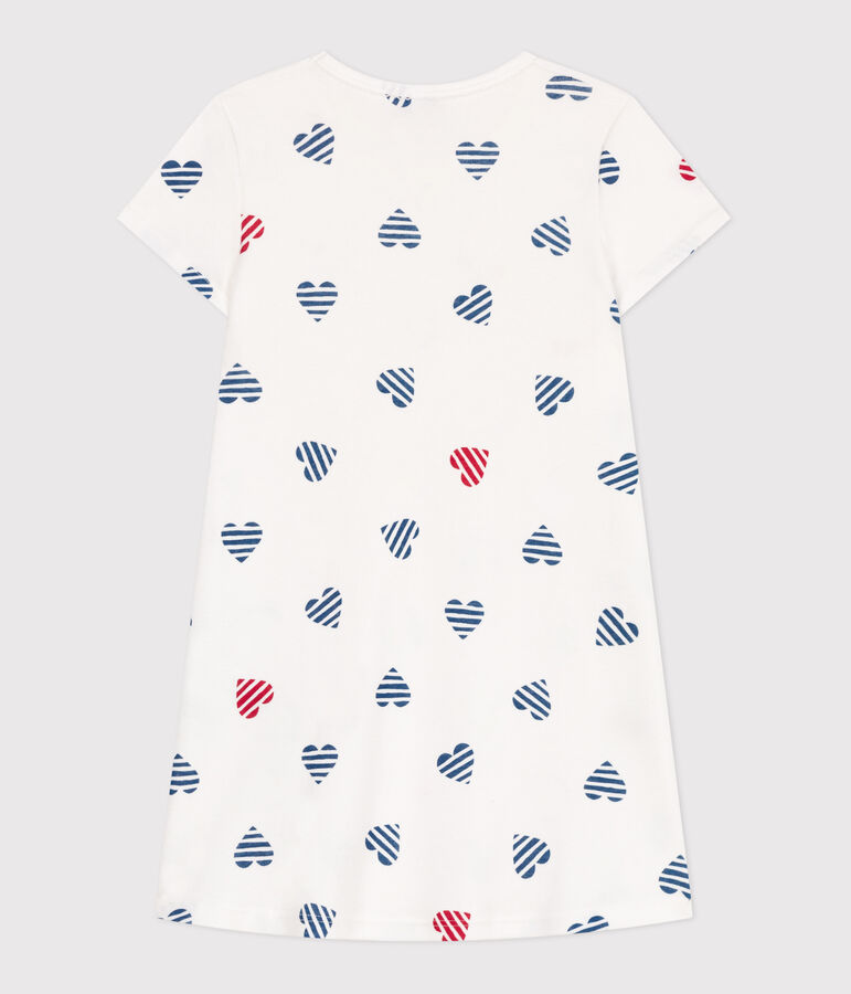 Camis&oacute;n infantil de algod&oacute;n con estampado de corazones blanco MARSHMALLOW/blanco MULTICO