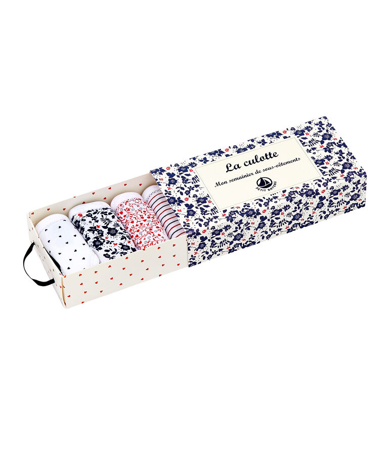 Lote de 5 braguitas para ni&ntilde;a blanco