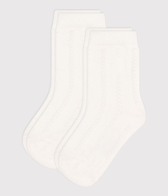 Juego de 2 pares de calcetines lisos de punto de algodón para bebé variante 2