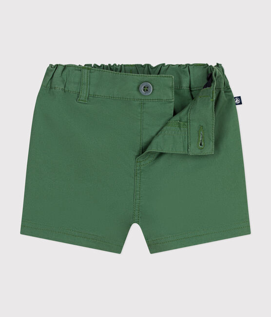 Pantalón corto de sarga para bebé verde PALMERAIE