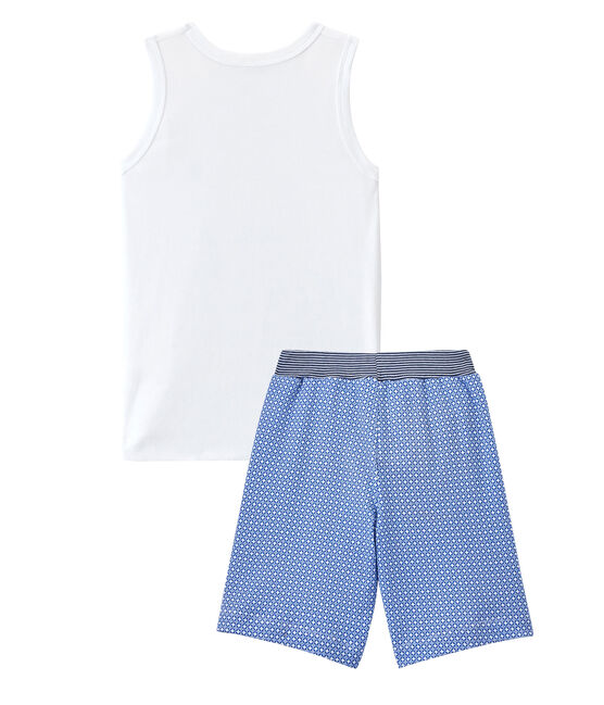 Pijama corto blanco ECUME/azul PERSE