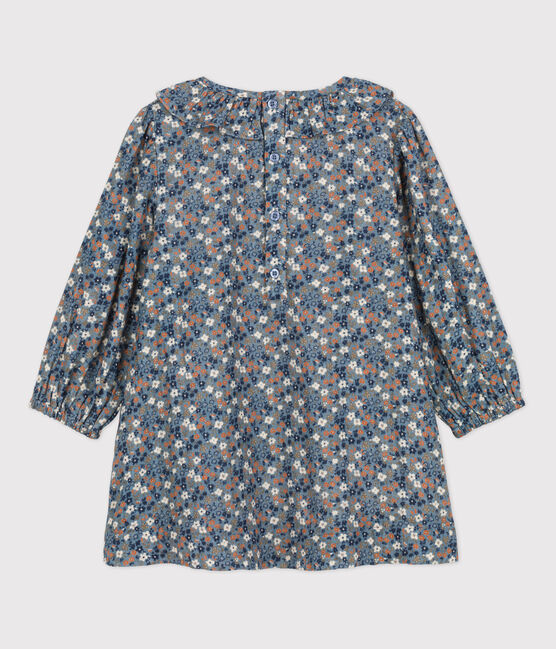Vestido con flores de manga larga de gasa de algodón de niña ROVER/ MULTICO