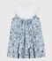 Vestido de popelina estampada para niña blanco MARSHMALLOW/blanco MULTICO